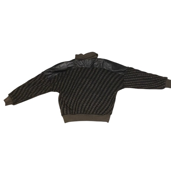 Mens Vintage Leather and Knit Jacket - Picture 2 of 5